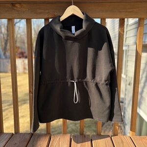 Varley Black Funnel Neck Pullover with Synch Waist